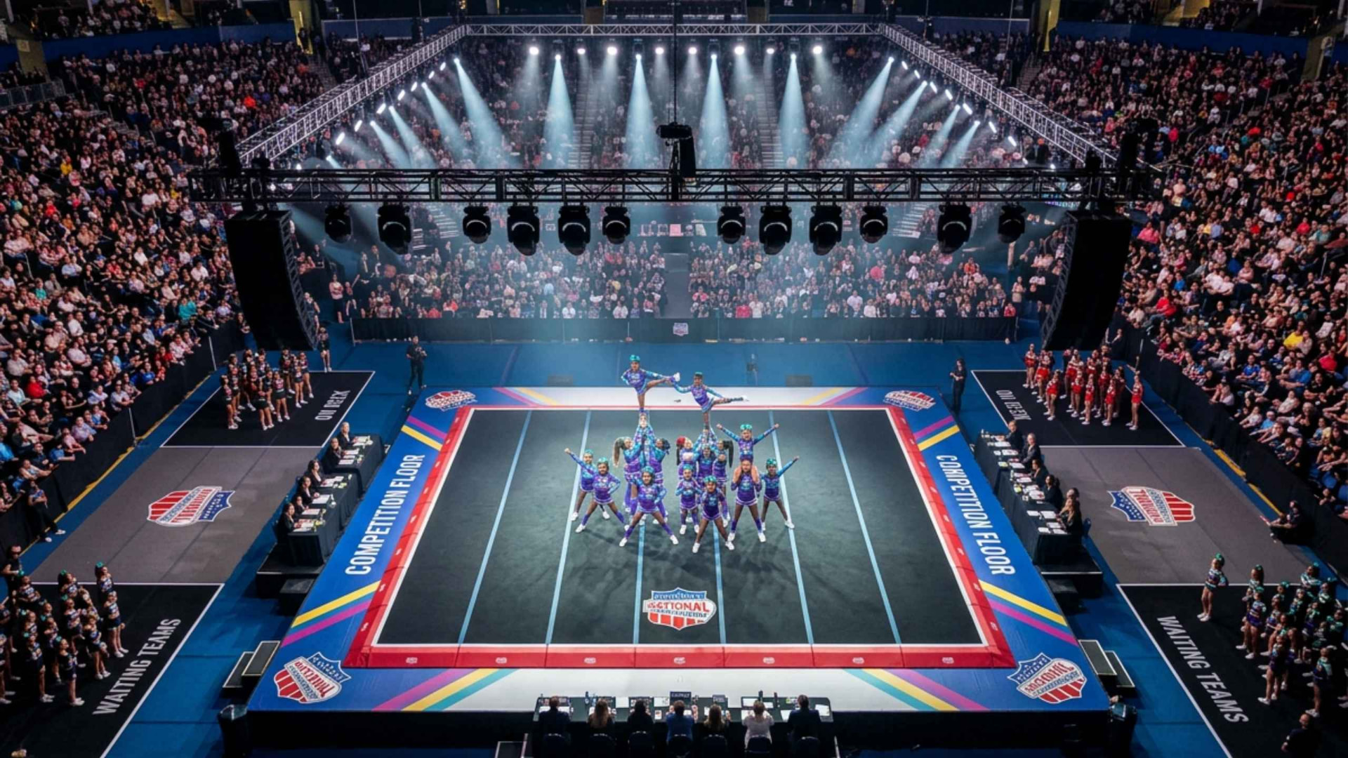 DeKalb Diamond Eagles team performing on the competition floor
